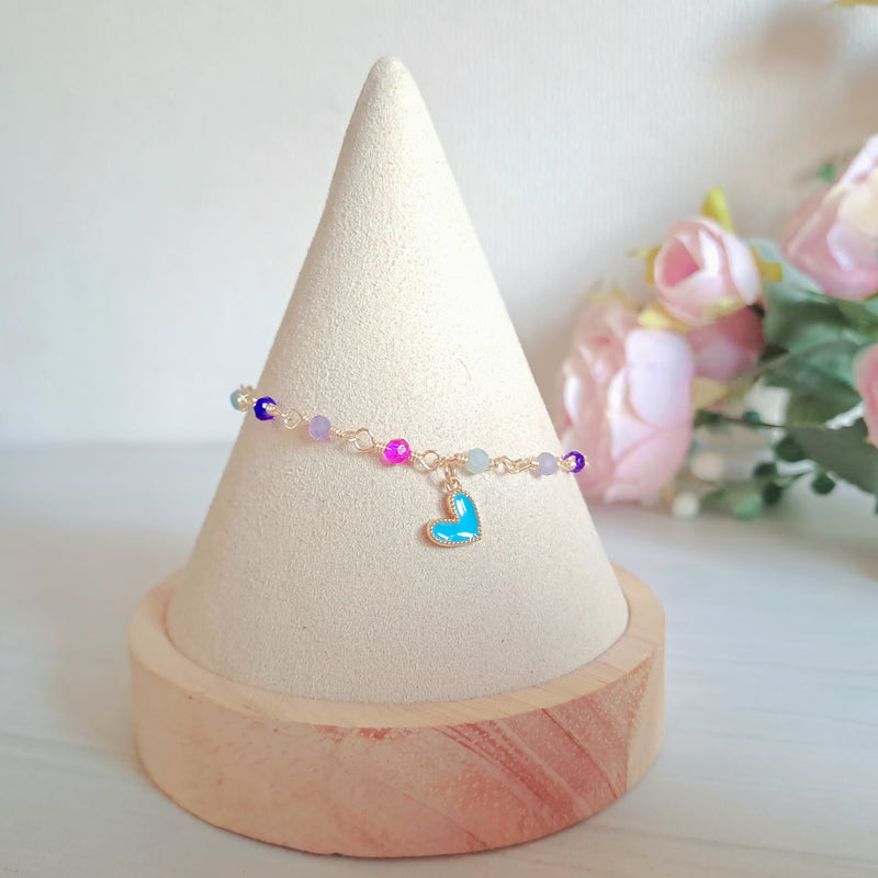 Mix de piedras corazón celeste