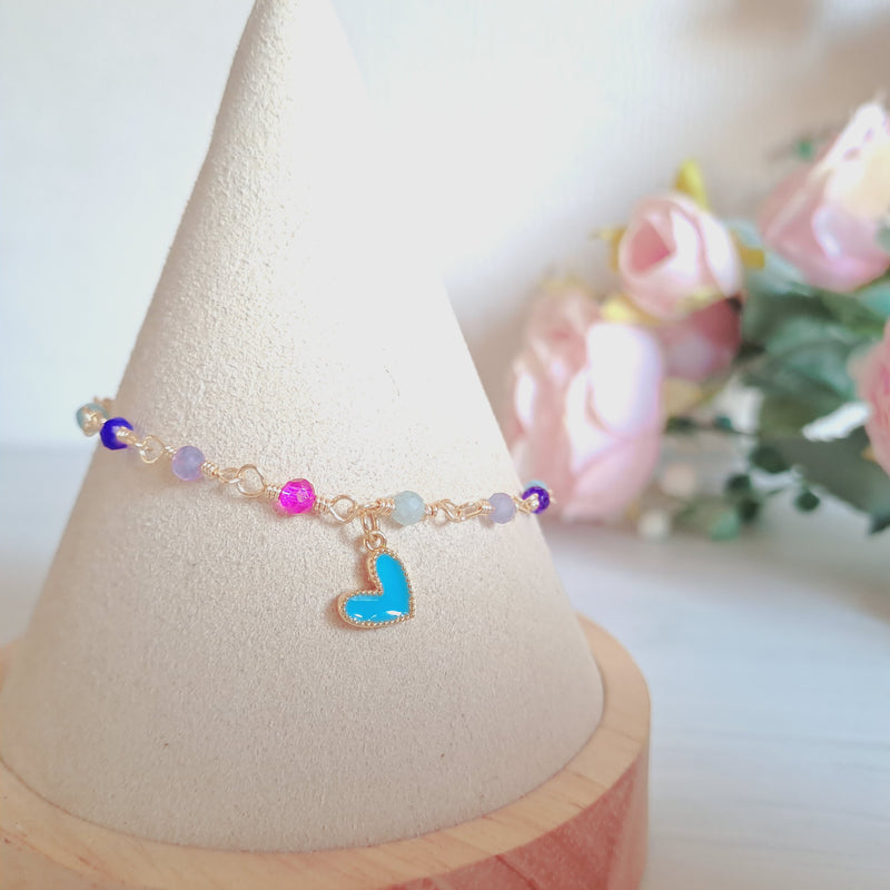 Mix de piedras corazón celeste