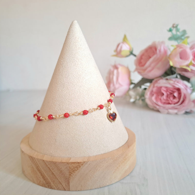 Corazón coral mini rojo