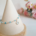 Fiorella corazón cristal celeste