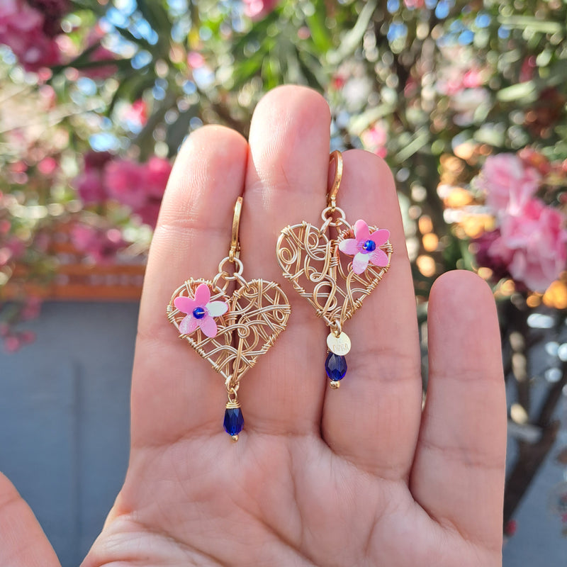 Mini corazón argolla mix azul
