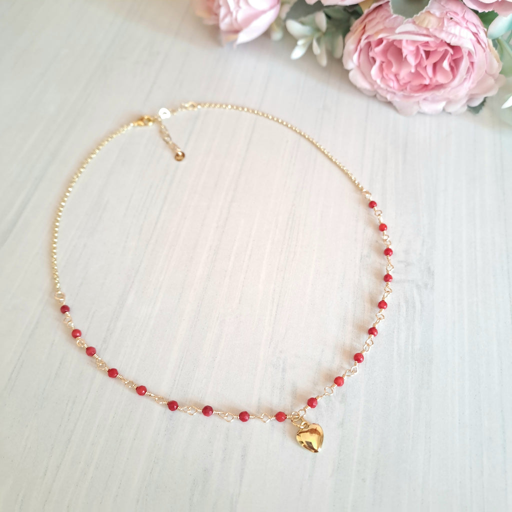 Amarilis corazón coral rojo