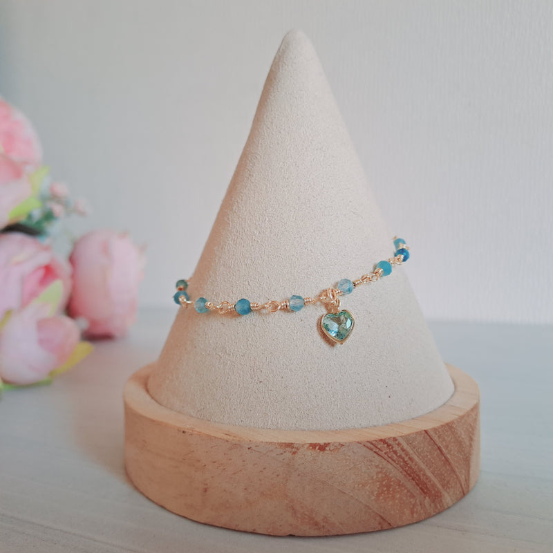 Fiorella corazón cristal celeste