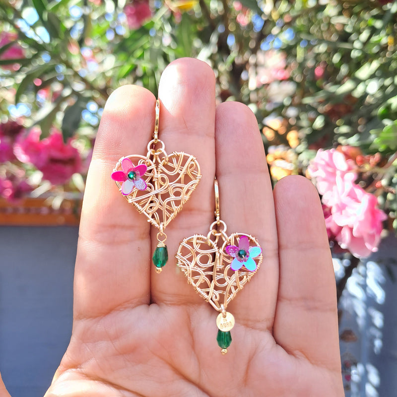 Mini corazón argolla mix verde